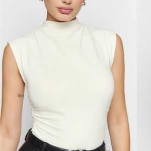 Reformation Lindy Knit Top in Ivory Sz XL